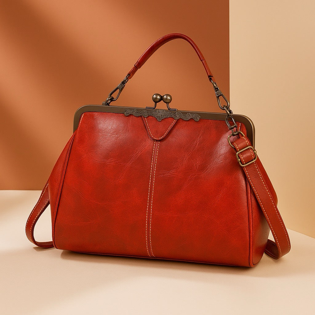 Classic Frame Clutch Purse for Women Evening Formal Dinner Party Shoulder Bag Small Vintage Style Metal Clasp Handbag