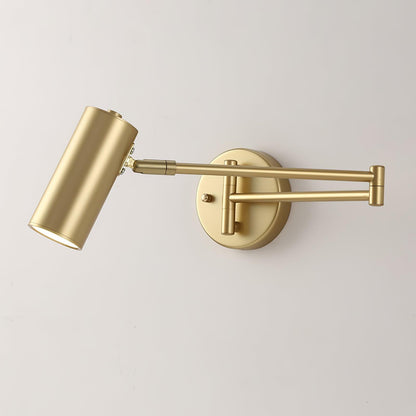 Swivel-Arm LED Wall Light with Extending Bracket for Bedroom Hallway Reading Nook Task Lighting Modern Dimmable Fixture Gold Black