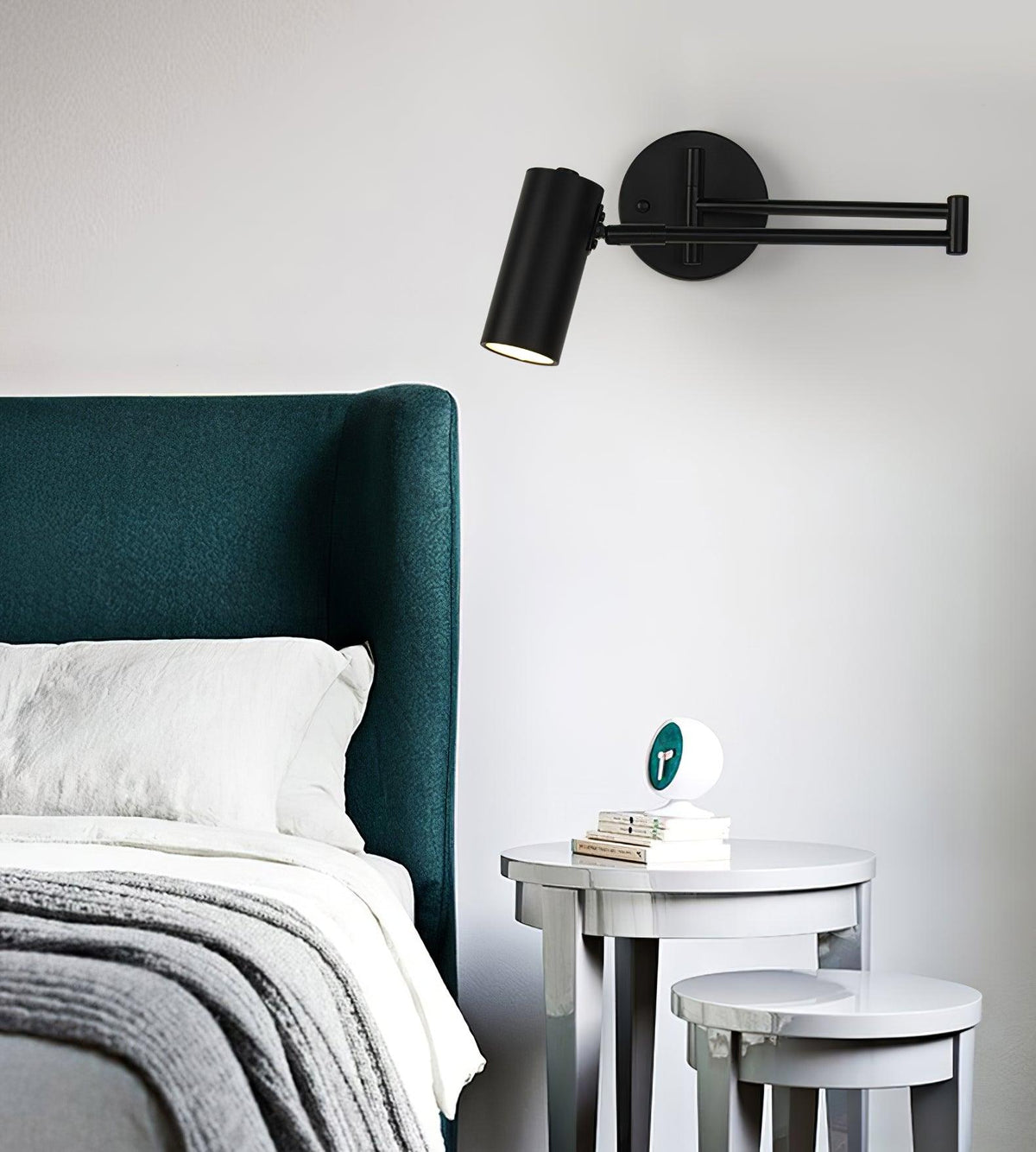 Swivel-Arm LED Wall Light with Extending Bracket for Bedroom Hallway Reading Nook Task Lighting Modern Dimmable Fixture Gold Black
