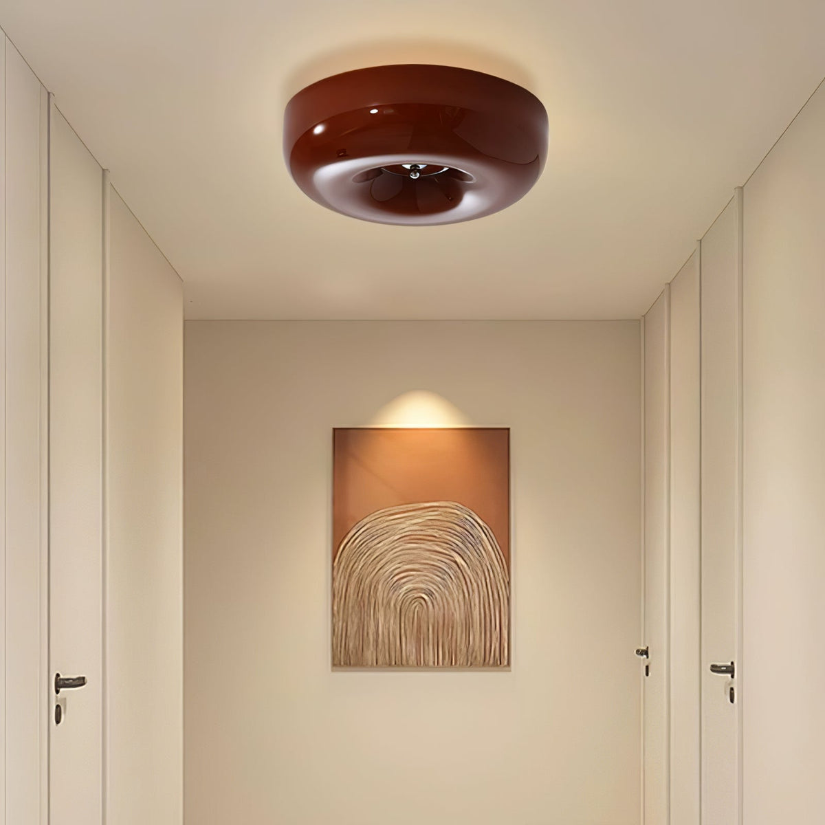 Round Glass Flush Mount LED Light Fixture – Adjustable 3000K/4000K/6000K Integrated Overhead Lighting for Bedrooms, Hallways & Low-Ceiling L