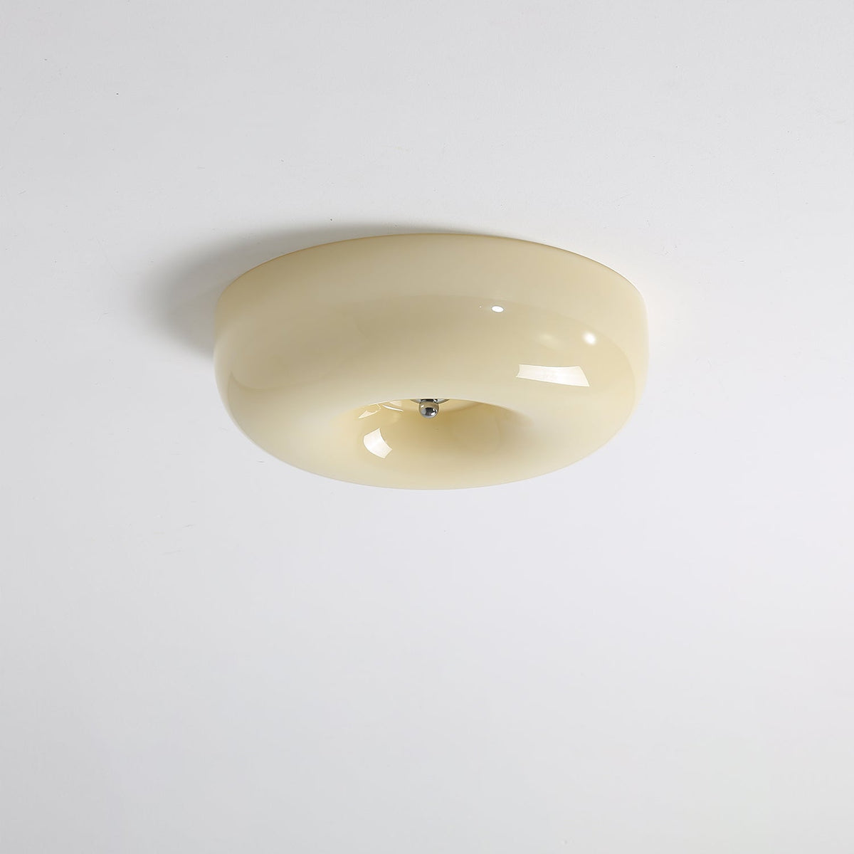 Round Glass Flush Mount LED Light Fixture – Adjustable 3000K/4000K/6000K Integrated Overhead Lighting for Bedrooms, Hallways & Low-Ceiling L