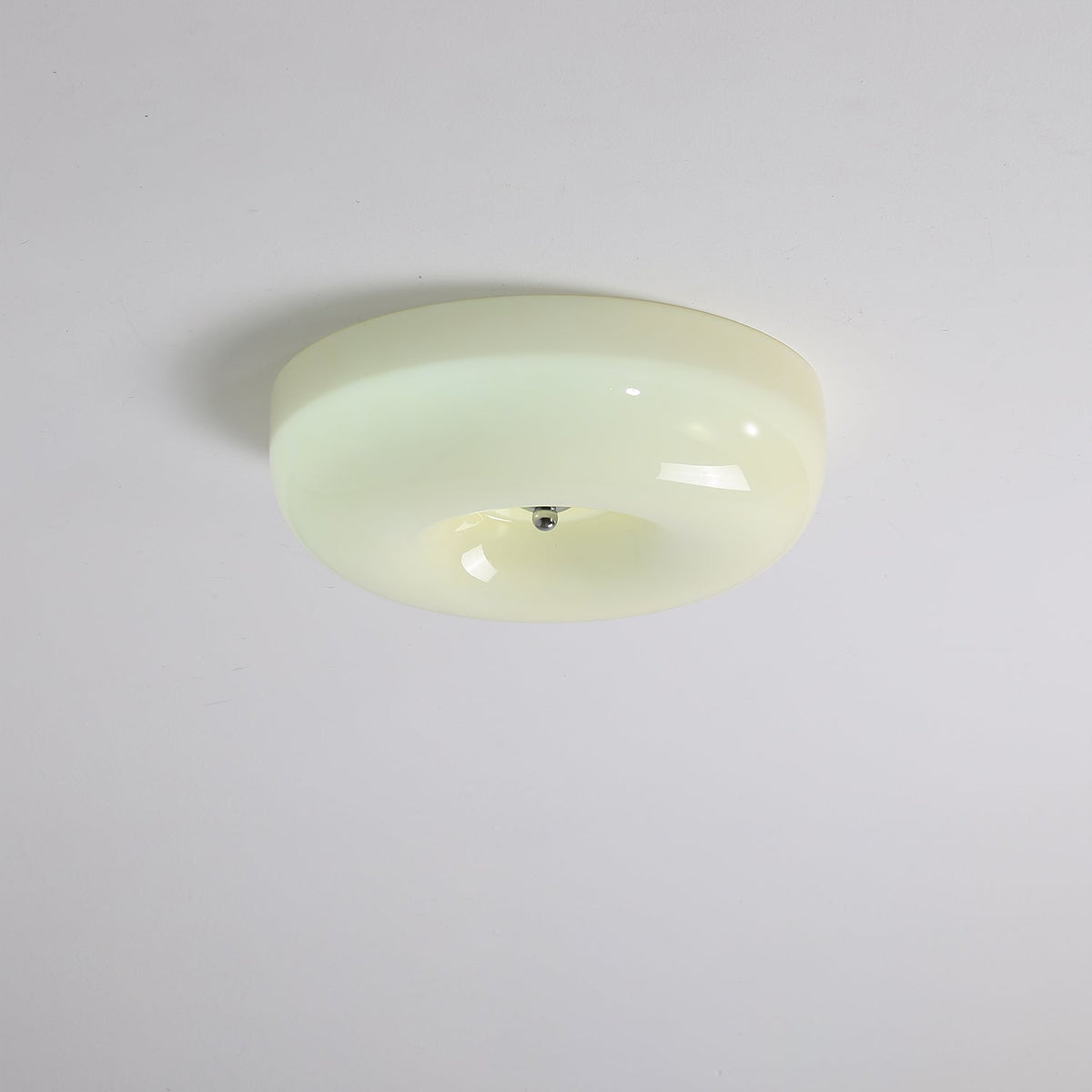 Swirled Glass Flush Mount Ceiling Light with Integrated LED – Chrome Finish – Dimmable Warm White – Modern Ceiling Lamp for Bedroom Living