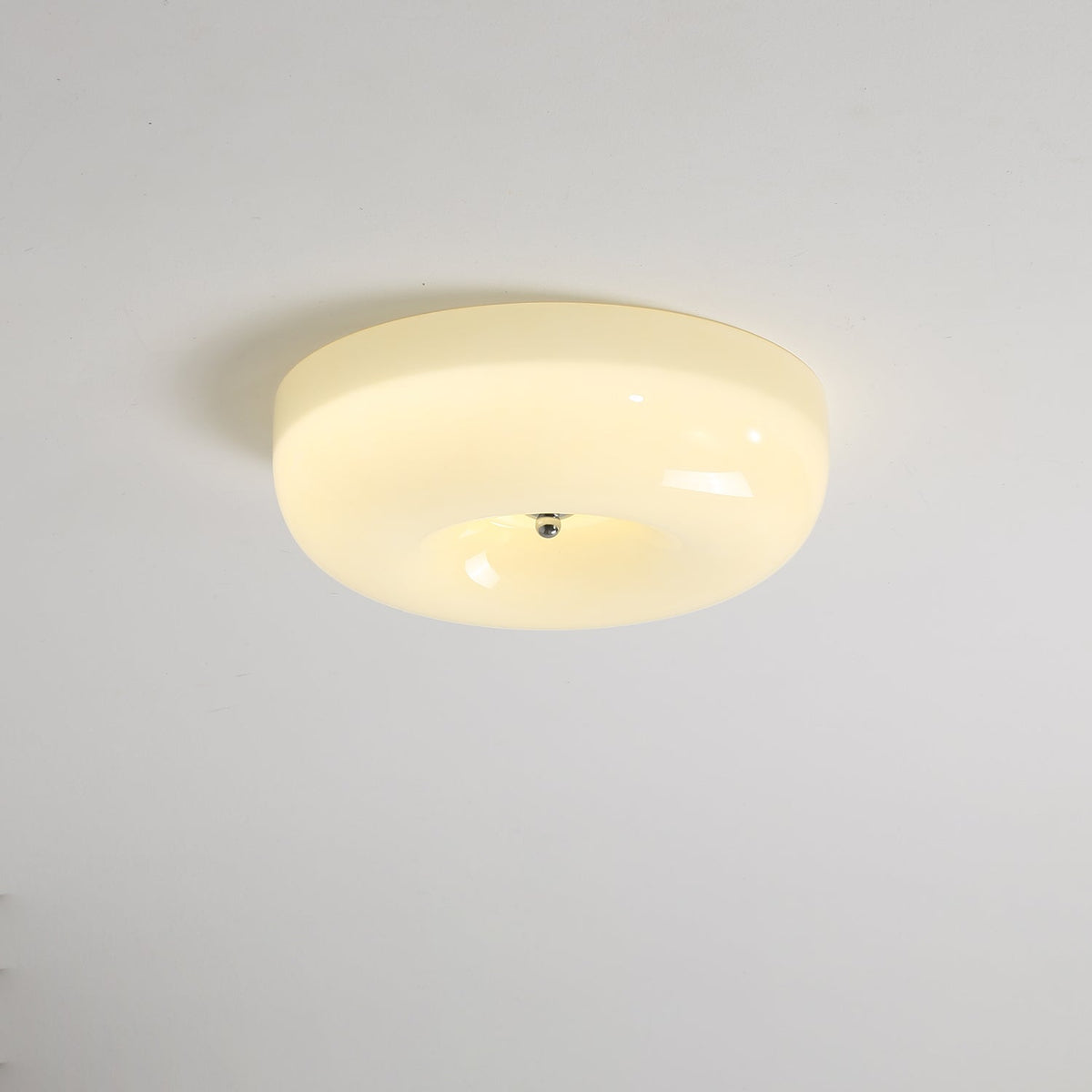 Round Glass Flush Mount LED Light Fixture – Adjustable 3000K/4000K/6000K Integrated Overhead Lighting for Bedrooms, Hallways & Low-Ceiling L