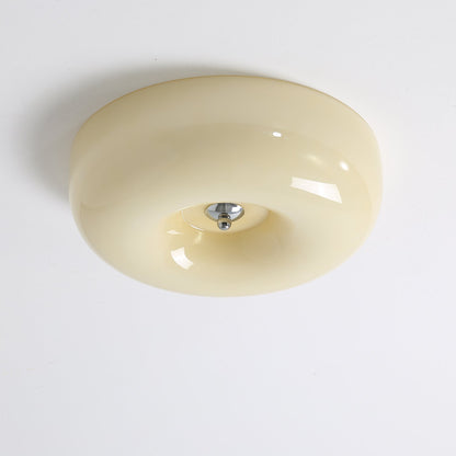 Modern Glass LED Flush Mount Light with Adjustable Color Temperature for Bedroom, Entryway, and Small Spaces