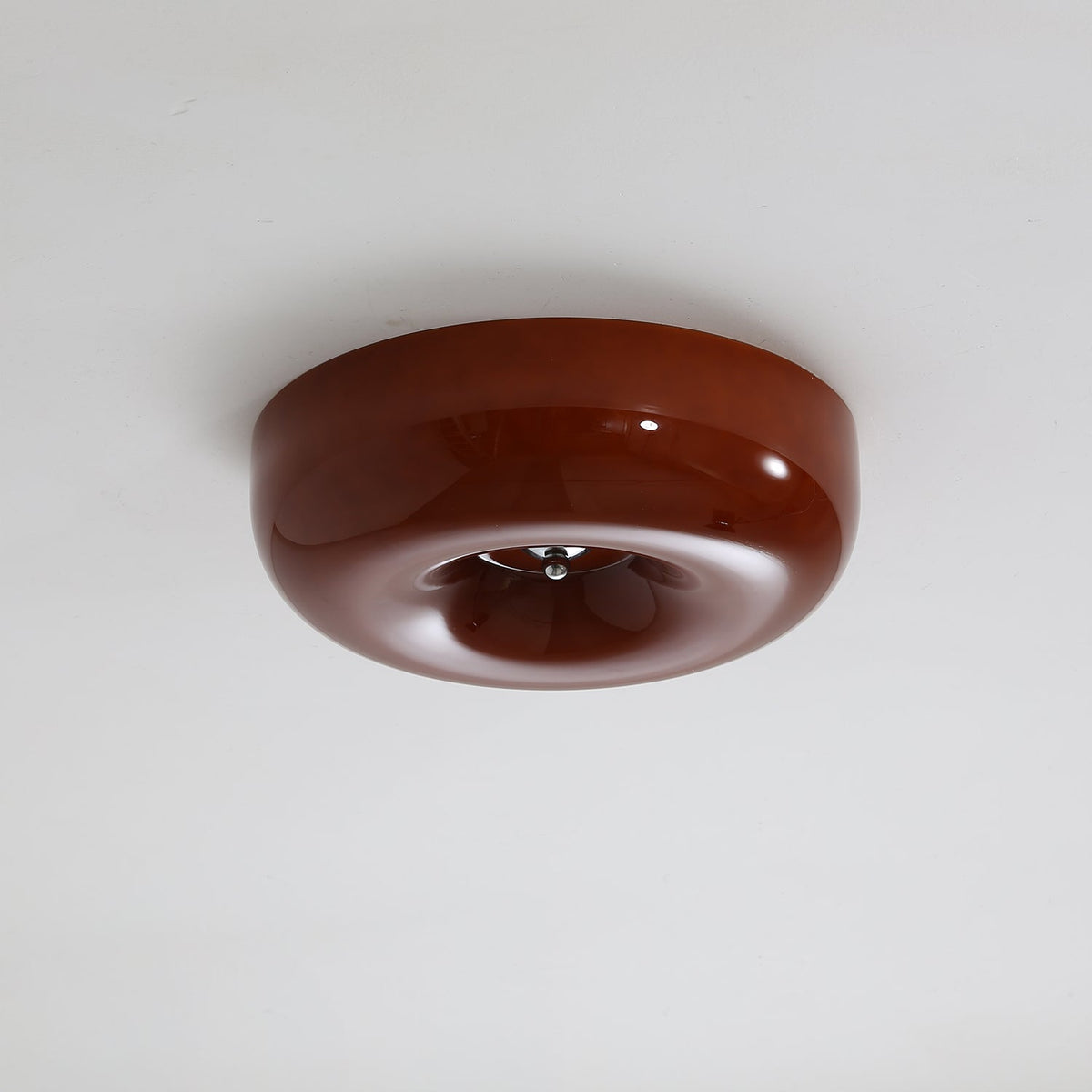 Round Glass Flush Mount LED Light Fixture – Adjustable 3000K/4000K/6000K Integrated Overhead Lighting for Bedrooms, Hallways & Low-Ceiling L