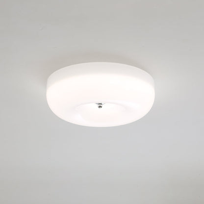 Round Glass Flush Mount LED Light Fixture – Adjustable 3000K/4000K/6000K Integrated Overhead Lighting for Bedrooms, Hallways & Low-Ceiling L