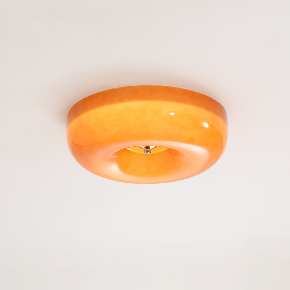 Round Glass Flush Mount LED Light Fixture – Adjustable 3000K/4000K/6000K Integrated Overhead Lighting for Bedrooms, Hallways & Low-Ceiling L
