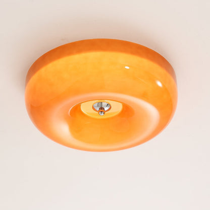 Round Glass Flush Mount LED Light Fixture – Adjustable 3000K/4000K/6000K Integrated Overhead Lighting for Bedrooms, Hallways & Low-Ceiling L