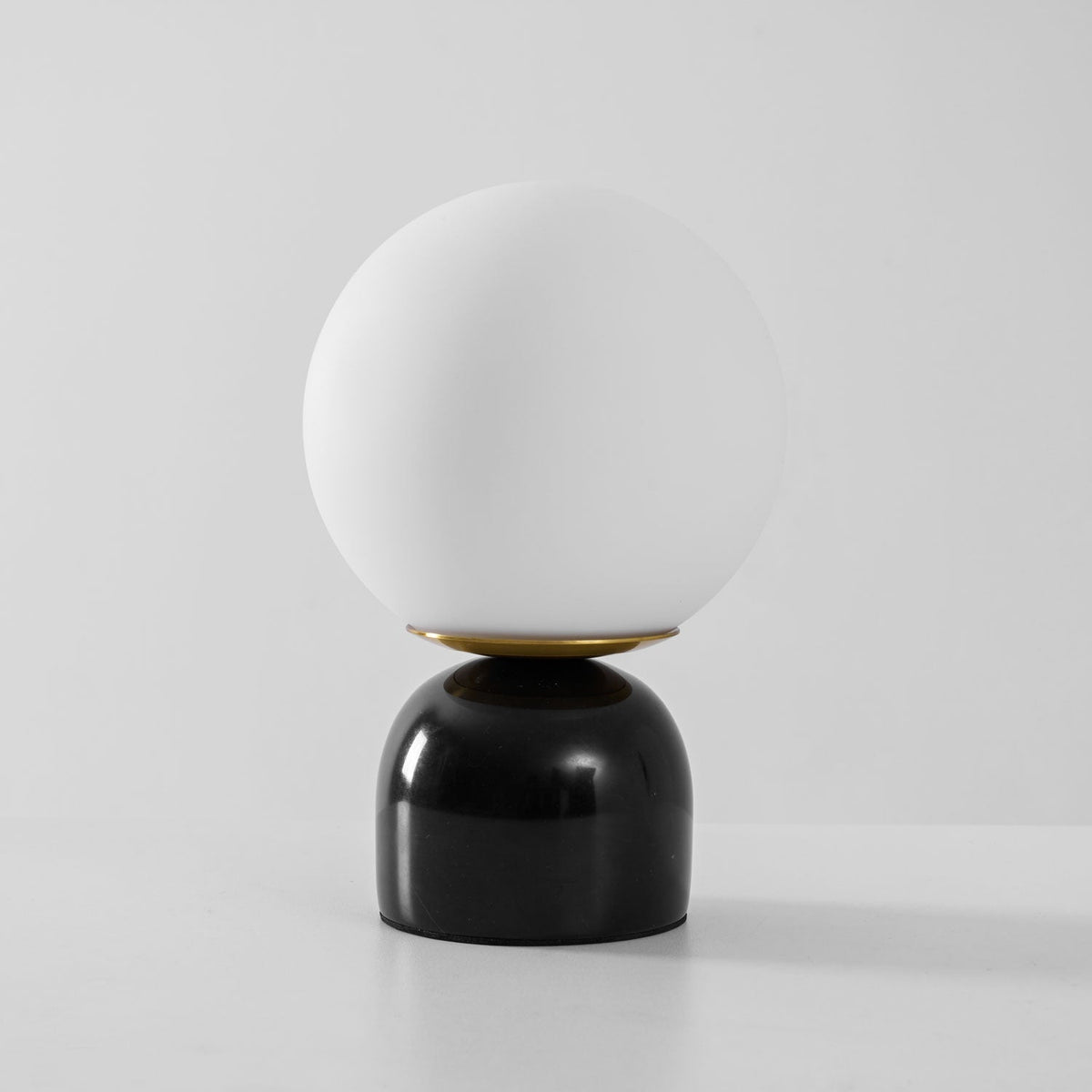 Spherical Glass Globe Accent Lamp with Natural Stone Base for Desk, Nightstand & Side Table | Modern Minimalist Home Lighting Fixture