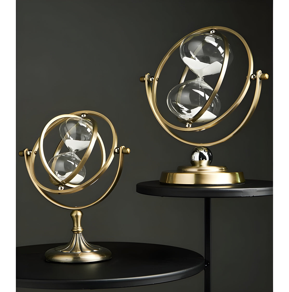 GleamHour Hourglass Sand Timer - Brass Frame, 30 Minute Measurement