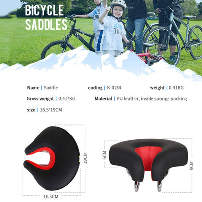 Ergonomic Bicycle Seat with Cushioned Padding and Pressure Relief Design for Road & Mountain Bikes