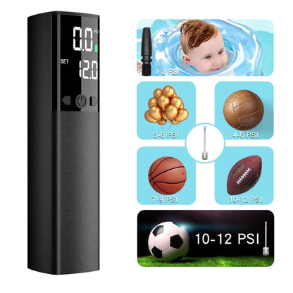 Smart Air Pump | Wireless Electric Inflator with LCD Display & LED Light | Compact Design for Quick Ball Inflation