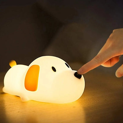 Rechargeable Silicone Animal Nursery Light with Auto Shut-Off & Touch Dimming for Babies and Toddlers
