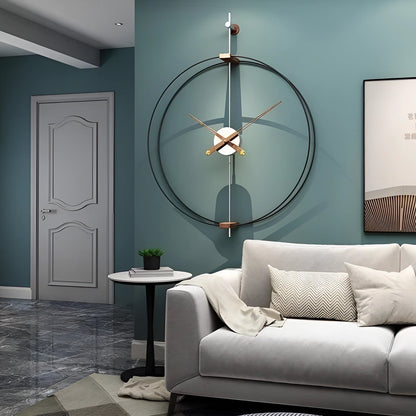 Horloge murale de luxe en métal | Design minimaliste moderne au style surdimensionné | Parfaite pour le salon ou le bureau