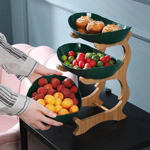 Fruit Bowls for Kitchen Counter 2 or 3 Tier, Tiered Fruit Bowl Fruit Stand for Countertop Storage and Display