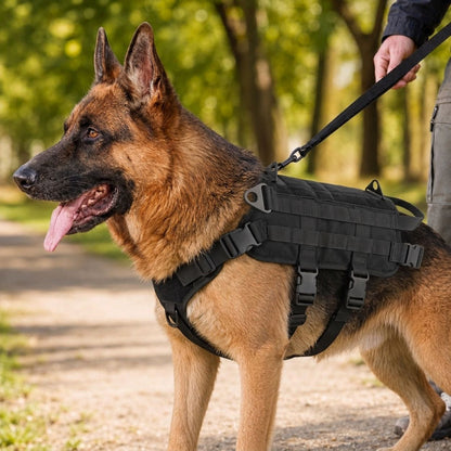 Ortekor Tactical Dog Backpack Harness for Hiking & Daily Walks - Detachable Pouches for Gear & Better Control