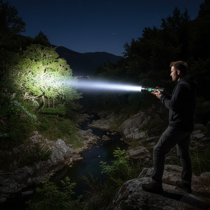 Tactical LED Flashlight | Rechargeable with 100,000 Lumens | Compact Design for Outdoor Adventures