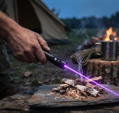 Tactical Laser Torch | Multifunction Outdoor Tool with Fast Fire Ignition | Adjustable Focus for Camping and Survival