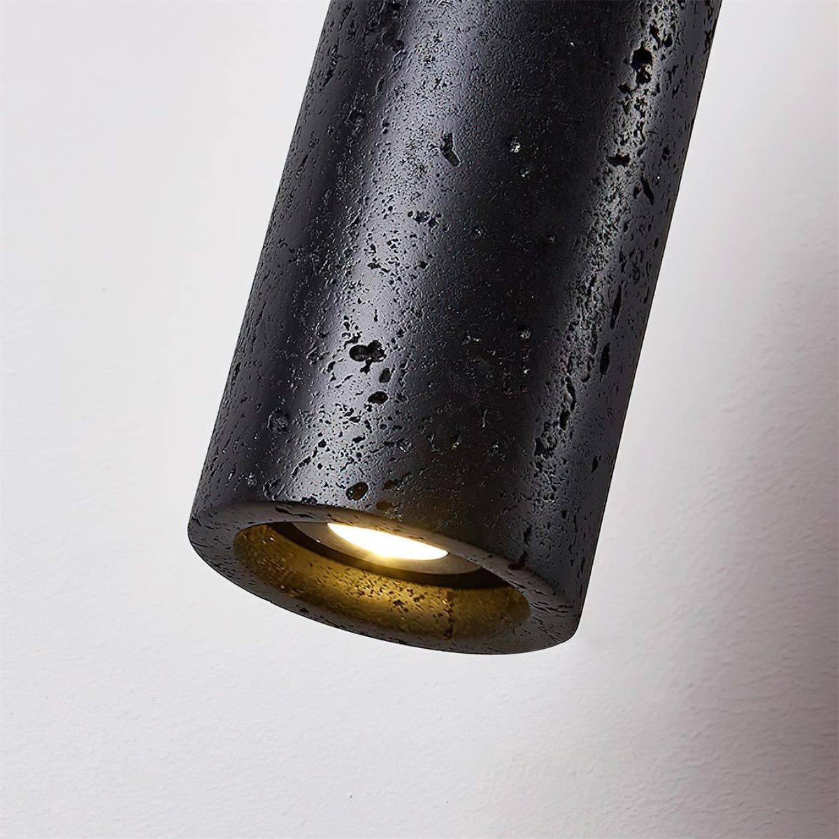 Stone Cylinder Hanging Fixture Natural Wood Accent LED Warm Glow Dining Room Kitchen Island Entryway Ceiling Light 10 inch Neutral Tone Mini