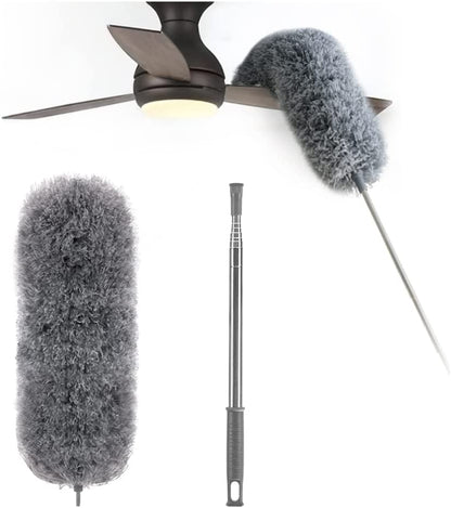 Extendable Microfiber Duster with Telescoping Handle – Bendable Head, Washable, Reaches 8 Feet for Ceiling Fans, High Shelves, Baseboards