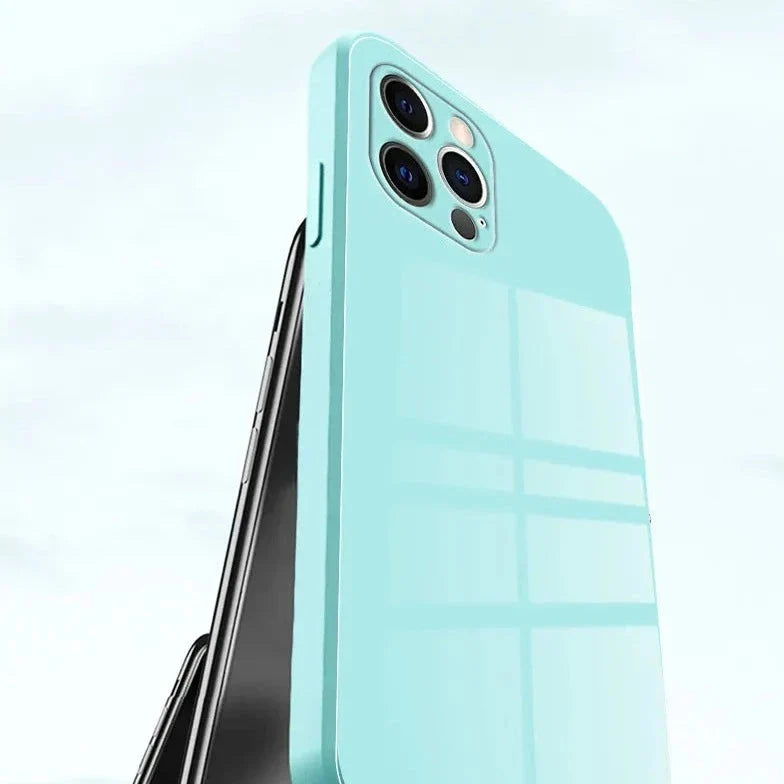 iPhone Protective Case with Detachable Wrist Strap & Glass Back – Anti-Fingerprint Shockproof Cover for iPhone 17, 16, 15, 14 Pro Max Plus