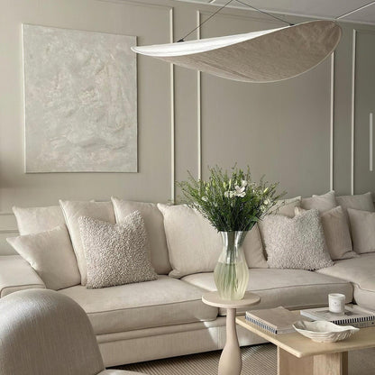 Cloud Paper Ceiling Fixture 24-Inch Hanging Lamp Modern Overhead Lighting for Dining Kitchen Living Room Adjustable Height LED