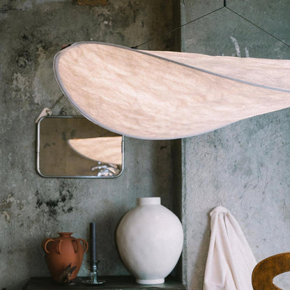 Cloud Paper Ceiling Fixture 24-Inch Hanging Lamp Modern Overhead Lighting for Dining Kitchen Living Room Adjustable Height LED