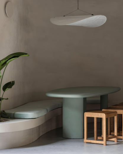 Cloud Paper Ceiling Fixture 24-Inch Hanging Lamp Modern Overhead Lighting for Dining Kitchen Living Room Adjustable Height LED