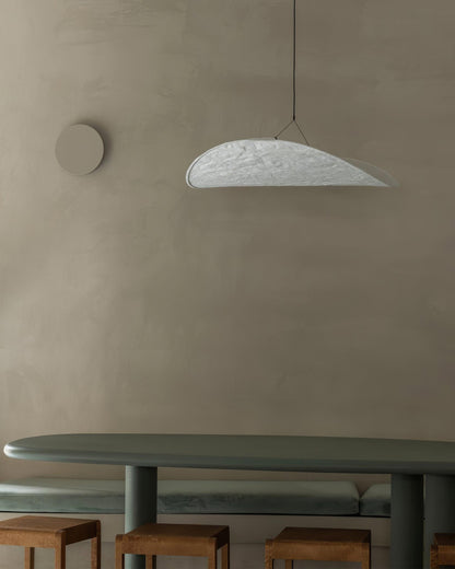 Cloud Paper Ceiling Fixture 24-Inch Hanging Lamp Modern Overhead Lighting for Dining Kitchen Living Room Adjustable Height LED