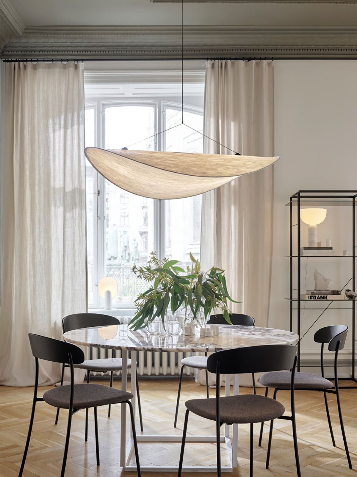 Oversized Paper Drum Shade Hanging Light Fixture Adjustable Height Contemporary Kitchen Island Chandelier Dining Room Ceiling Suspension Lam
