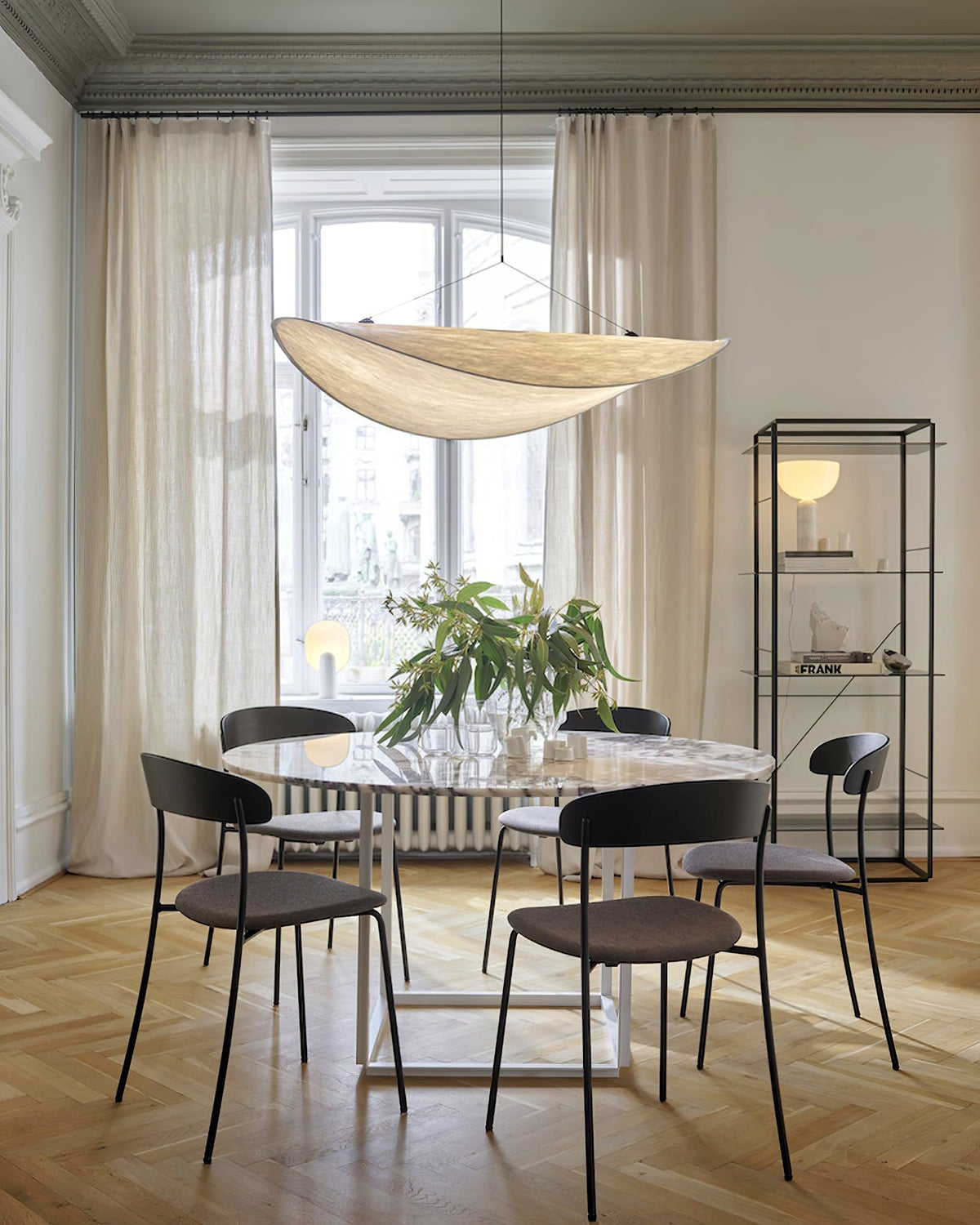 Oversized Paper Drum Shade Hanging Light Fixture Adjustable Height Contemporary Kitchen Island Chandelier Dining Room Ceiling Suspension Lam