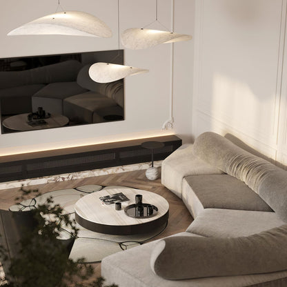 Oversized Paper Drum Shade Hanging Light Fixture Adjustable Height Contemporary Kitchen Island Chandelier Dining Room Ceiling Suspension Lam