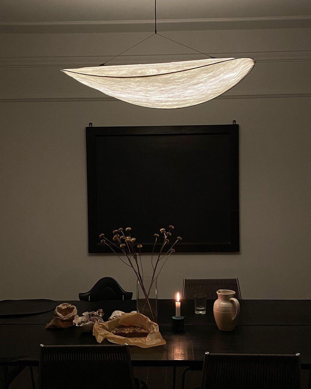 Oversized Paper Drum Shade Hanging Light Fixture Adjustable Height Contemporary Kitchen Island Chandelier Dining Room Ceiling Suspension Lam