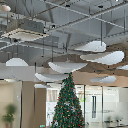 Cloud Paper Ceiling Fixture 24-Inch Hanging Lamp Modern Overhead Lighting for Dining Kitchen Living Room Adjustable Height LED