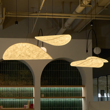 Cloud Paper Ceiling Fixture 24-Inch Hanging Lamp Modern Overhead Lighting for Dining Kitchen Living Room Adjustable Height LED