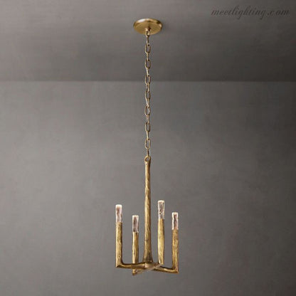 Handcrafted Metal Dome Pendant Light with Glass Diffusers for Kitchen Island and Dining Room – 4-Light Ceiling Fixture, Adjustable Height