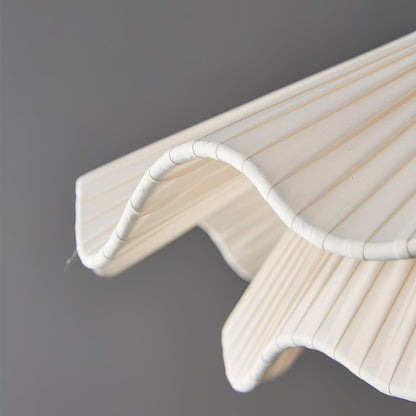 Adjustable Hanging Fixture with Metal & Cloth Shade for Overhead Illumination in Dining Spaces
