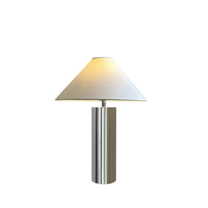 Fabric Shade Bedside Lamp with Metal Base 16-Inch White Reading Light for Nightstands Desks Home Office Bedroom