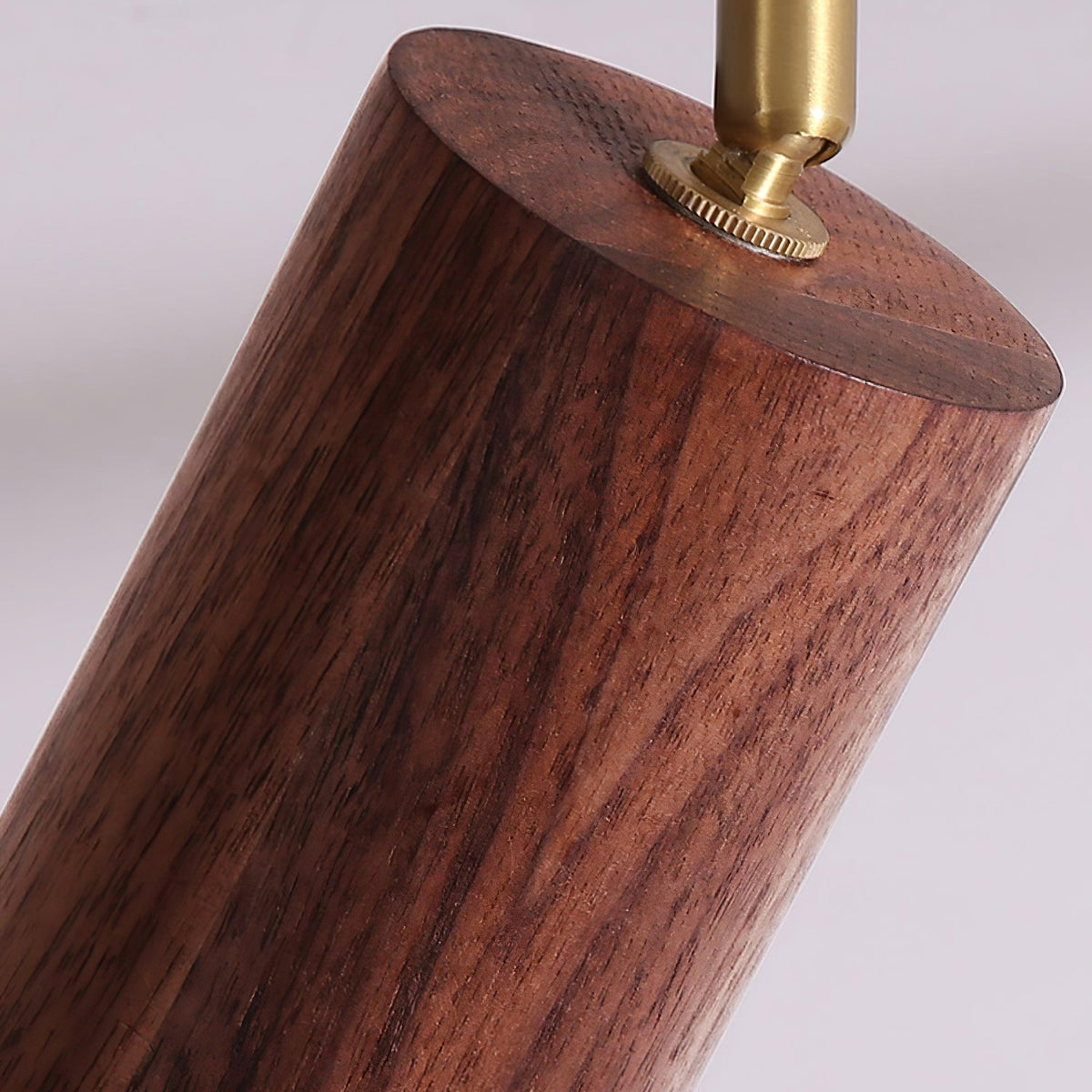 Pivoting Rail Ceiling Light Fixture with Walnut & Brass in Gold — Directional Spotlight Bar for Kitchens, Dens & Entryways — E26 Socket Spot