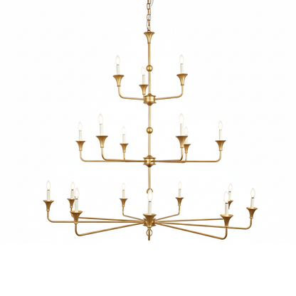 Multi-Arm Statement Chandelier for Foyer and Dining Rooms 63 in Adjustable Height Brass Bronze Metal Ceiling Light Large Interior Fixture fo