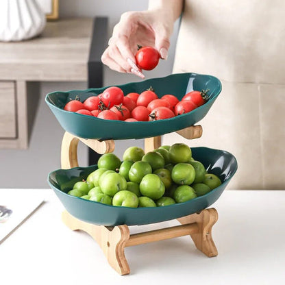 Fruit Bowls for Kitchen Counter 2 or 3 Tier, Tiered Fruit Bowl Fruit Stand for Countertop Storage and Display