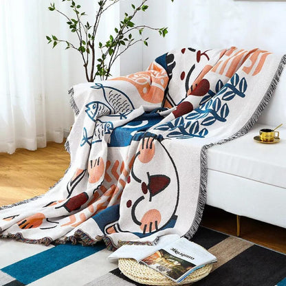 Tidal Sofa Cover - Cotton Linen, Jacquard Design, Lightweight