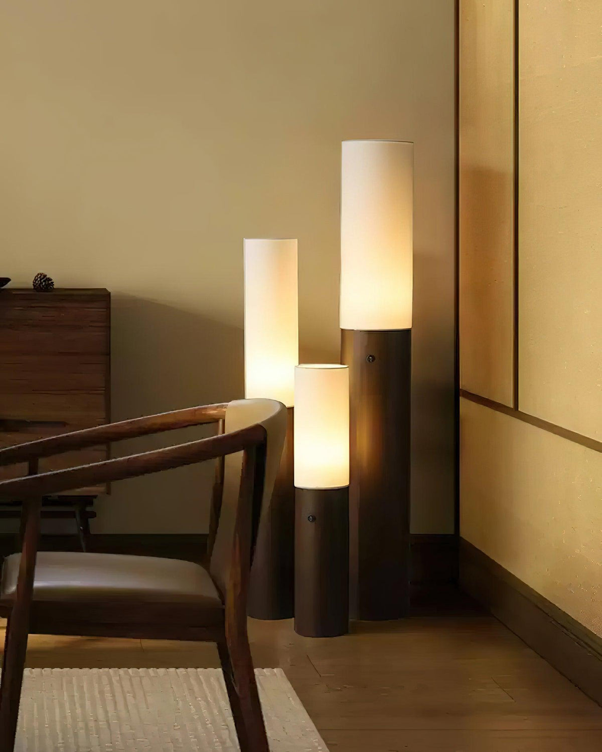 Wooden Standing Lamp 39 Inches Tall with Adjustable LED Light for Bedroom Living Room Reading Nook Slim Profile Modern Corner Lighting