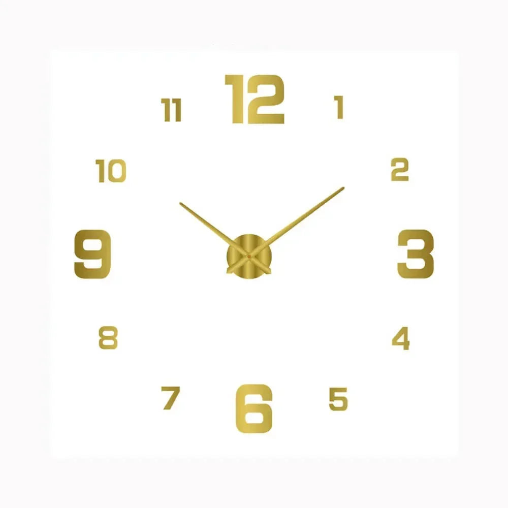 Round Wall Clock Silent Non-Ticking 8-Inch Gradient Gold Digital Face Battery Operated for Bedroom Living Room Office Decor