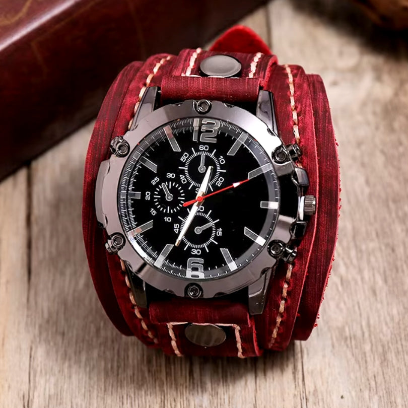 Classique indémodable | Montre à bracelet en cuir avec aiguilles luminescentes | Design durable pour une élégance quotidienne