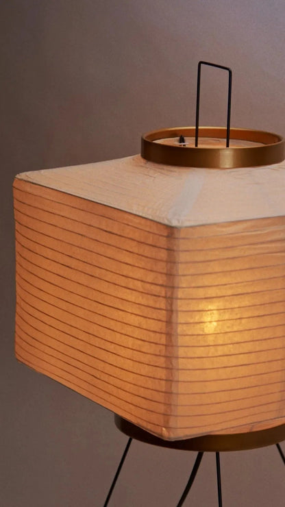 Geometric Paper Lantern Stand Lamp White 24 inch Tall Zen Décor Soft Glow Minimal Japanese Ambient Light Reading Nook Bedroom Living Space