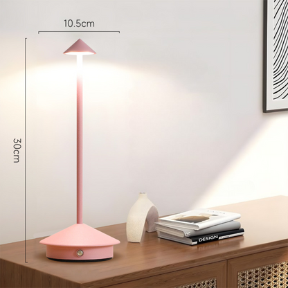 Rechargeable LED Table Lamp with Touch Dimmer for Indoor and Outdoor Use Cordless Battery Powered Desk Light USB Charging Metal Design for B