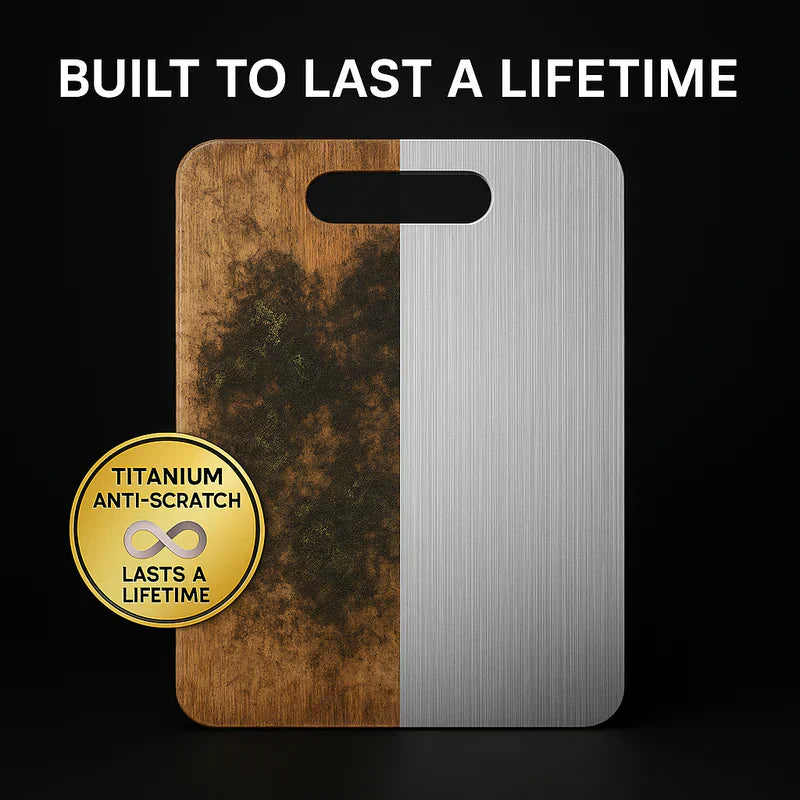 Ortekor Titanium Cutting Board | Non-Porous Surface for Ultimate Hygiene | Lightweight & Durable Kitchen Essential