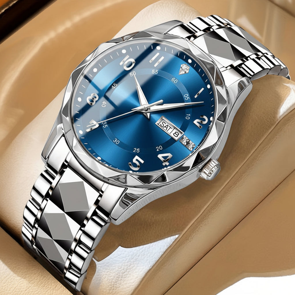 Mens Watches Titanium Sports Watch with Chronograph and Alarm, Water Resistant Watch for Men with Dual Display