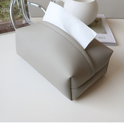 Tivara Tissue Holder - Durable PU Leather, Compact for Car and Home